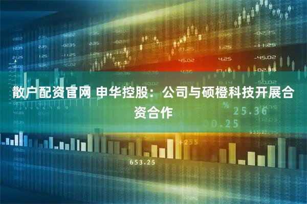 散户配资官网 申华控股：公司与硕橙科技开展合资合作